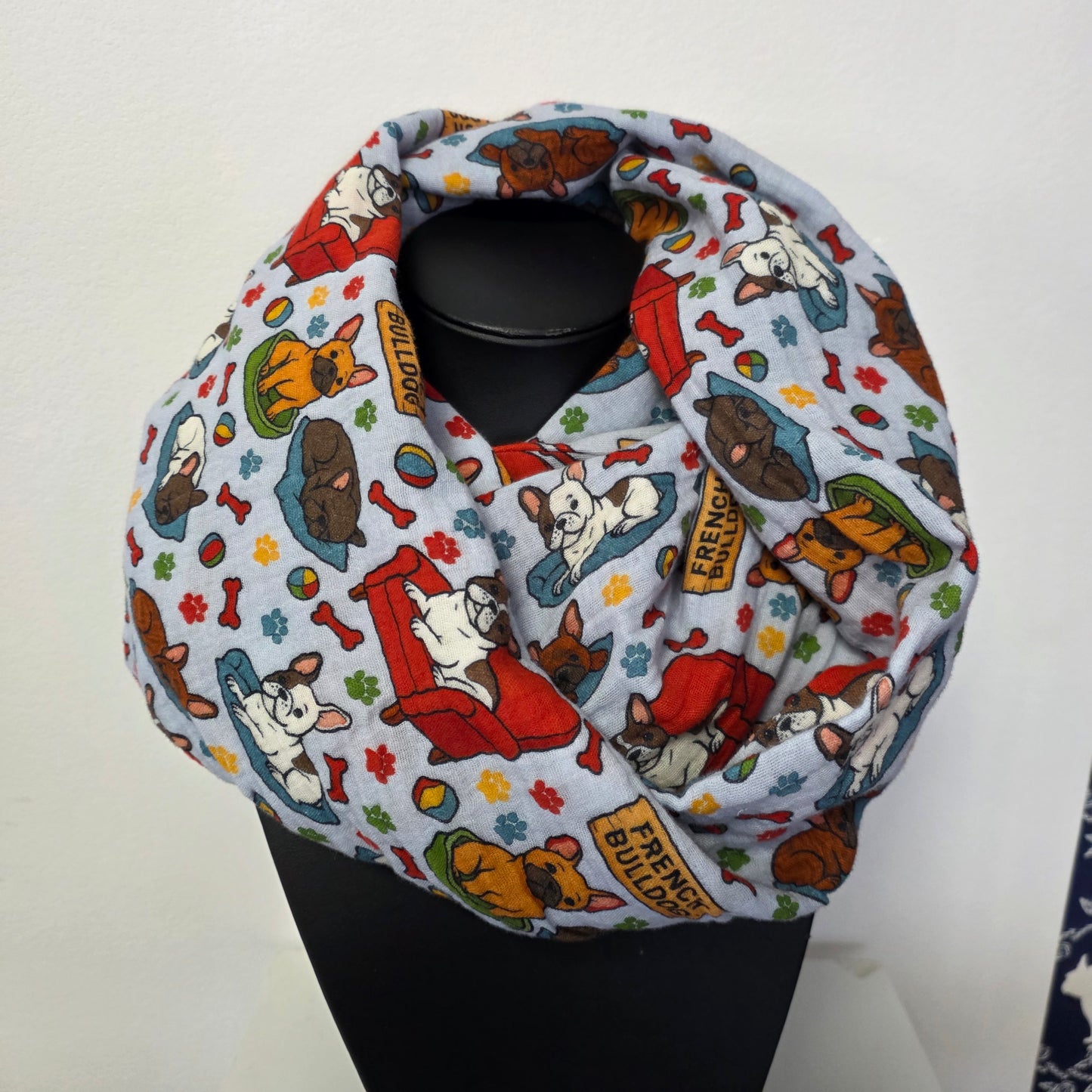 新色です!🛍️ふわっと軽やか オリジナルフレンチブルドッグスヌード(ダブルガーゼ/バンブーコットン)