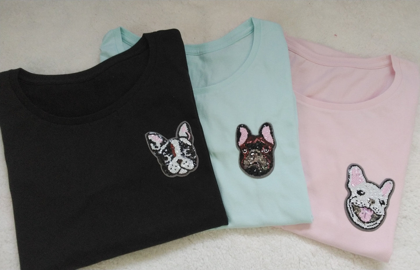 スパンコールでキラキラがかわいい、フレブルアイロンパッチ