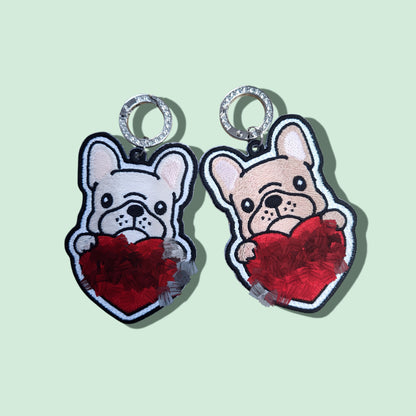 ミシン刺繍でつくったかわいフレブルネームタグ　両面もできます！