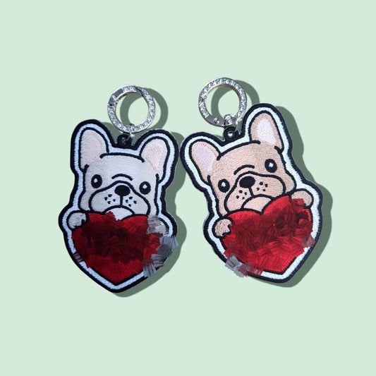 ミシン刺繍でつくったかわいフレブルネームタグ　両面もできます！