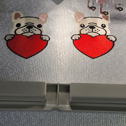 ミシン刺繍でつくったかわいフレブルネームタグ　両面もできます！