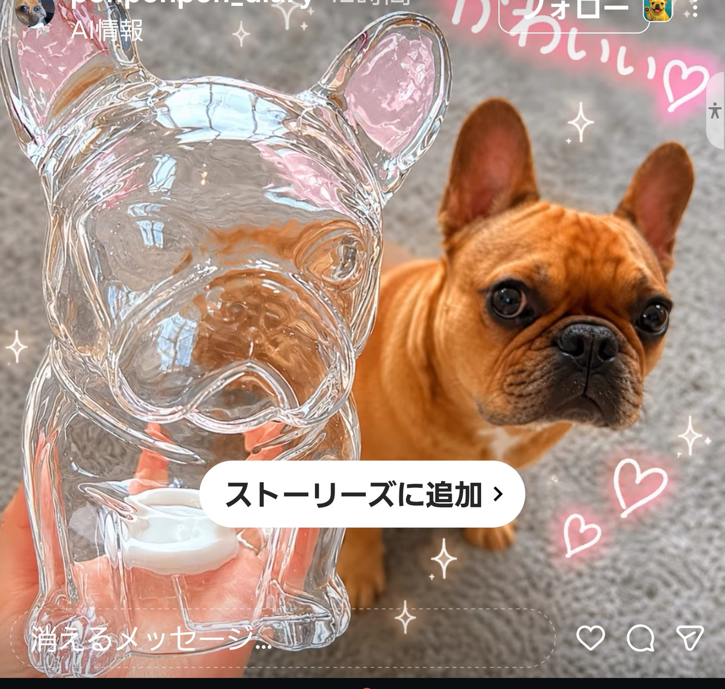 French Bulldog Glass Jar/home décor.