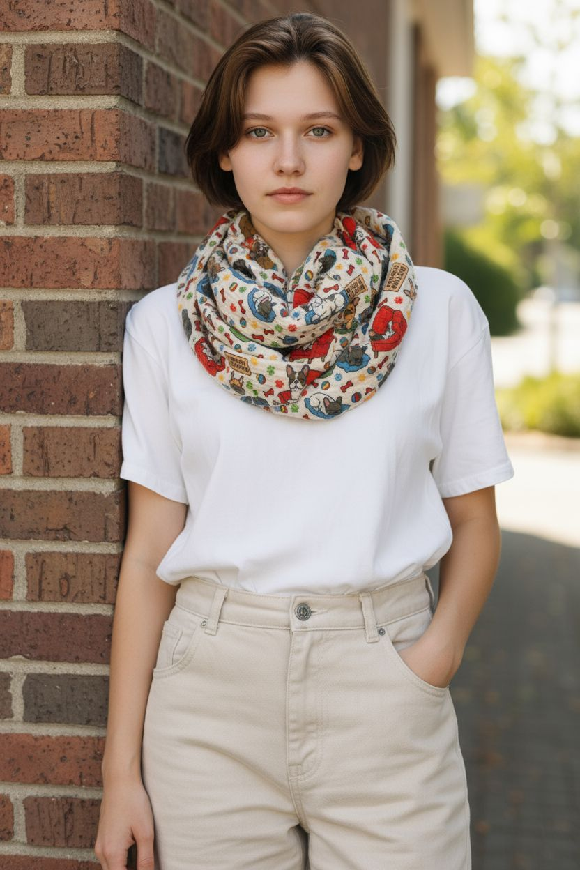 新色です！🛍️ふわっと軽やか オリジナルフレンチブルドッグスヌード（ダブルガーゼ／バンブーコットン）