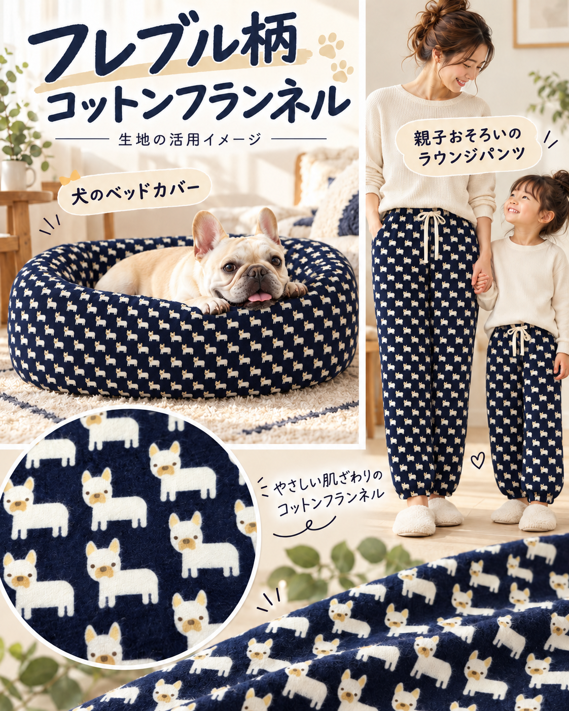 これからの季節に最適フレブルフランネル生地