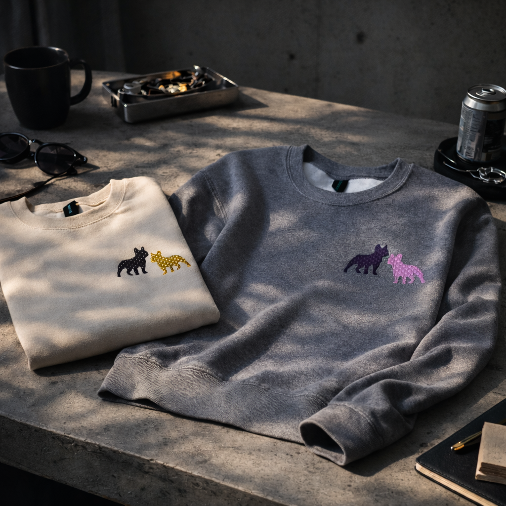 オリジナル刺繍で大人のフレブルスウェット　