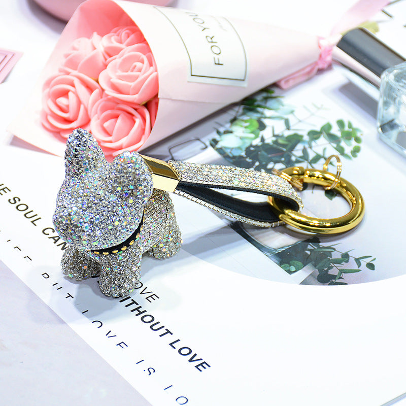 Glitter French key ring