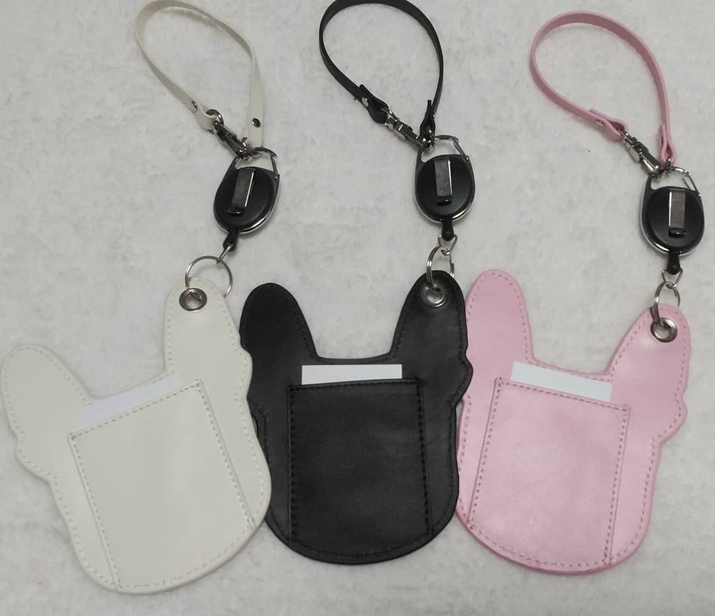 French Bulldog Pass Case with Rhinestone Glitter Reel
