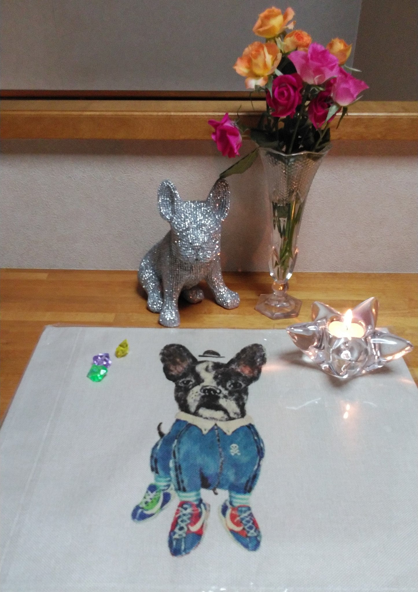 French bulldog table mat full of smiles on the table