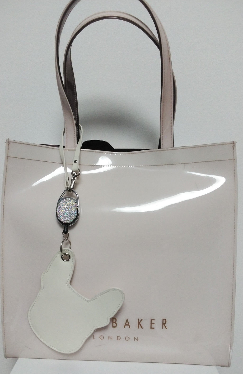 French Bulldog Pass Case with Rhinestone Glitter Reel